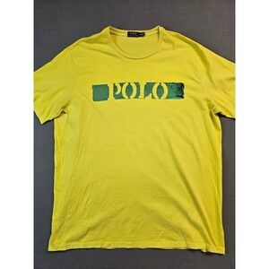 Polo Ralph Lauren Mens T Shirt Yellow Logo Graphic Size 3XG